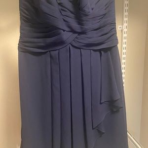 David’s Bridal strapless mini formal dress